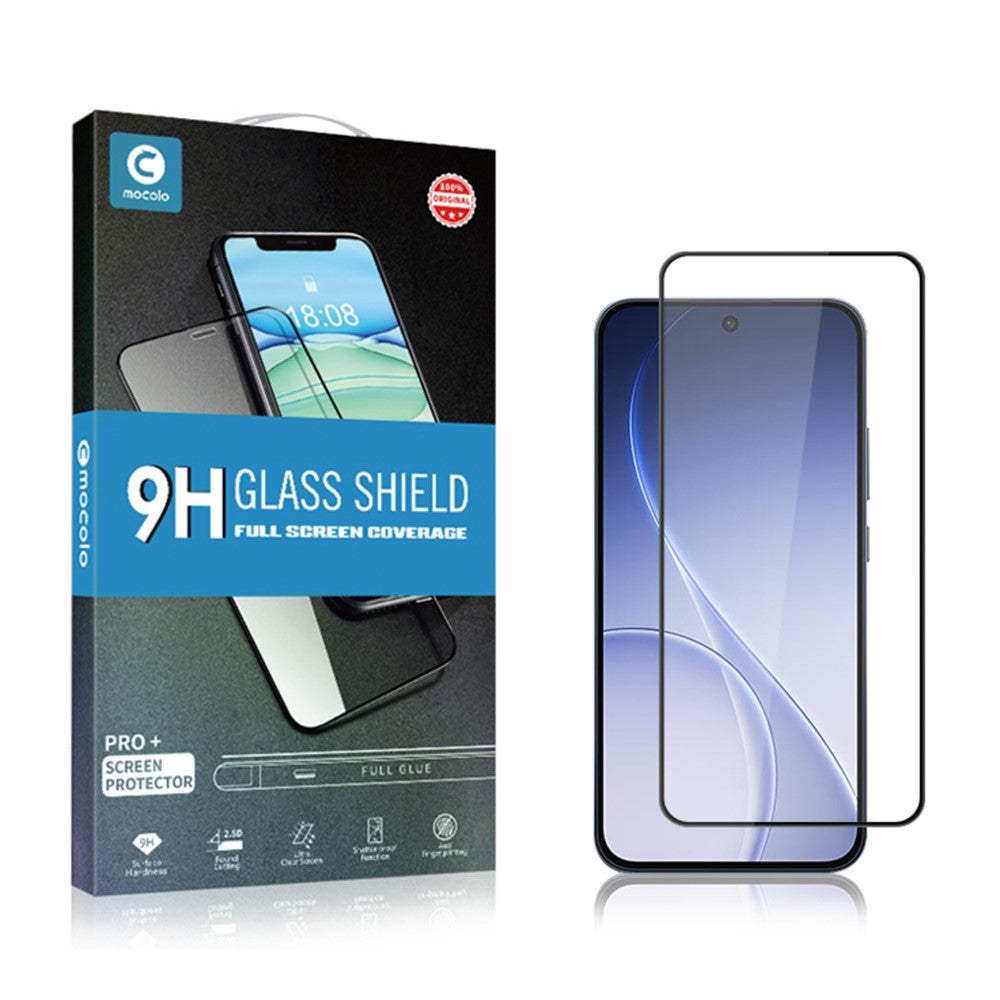 MOCOLO hærdet glasfilm til Oppo Reno15 F 5G / Reno14 F 5G / Reno13 5G (Global) fuldskærmsbeskyttelse mod splinter, silketryk, fuld lim