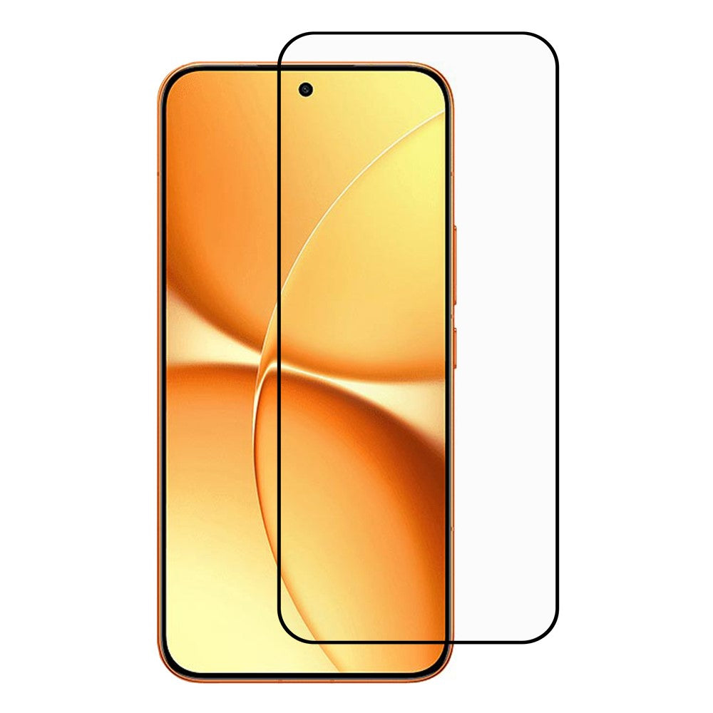 Fulddækkende skærmbeskyttelse med fuld lim, buet kant, HD-film i høj aluminium-siliciumglas med sort silketrykt kant til Xiaomi Poco X8 Pro Max 5G / Redmi Turbo 5 Max 5G (oplåsning med fingeraftryk)