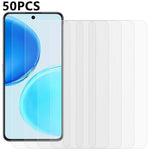 50Pcs For Honor X8d 4G Screen Protector Full Glue Tempered Glass Clear Screen Film (NOT Complete Covering) (No Package, with Wipes Set, Dust-absorber, Guide Sticker)