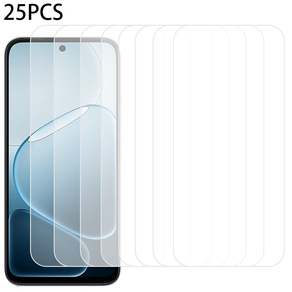 25 st. för Oppo K14x 5G skärmskydd helhäftande härdat glas HD-film (inte komplett täckning) (ingen förpackning, med våtservetter, dammuppsamlare, guideklistermärke)