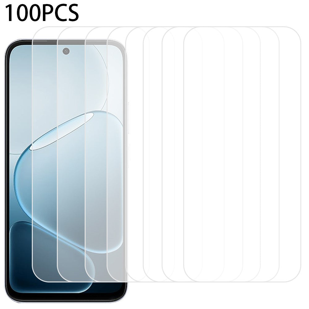 100Pcs For Oppo K14x 5G Screen Protector Full Glue Anti-Scratch Tempered Glass Film (NOT Complete Covering) (No Package, with Wipes Set, Dust-absorber, Guide Sticker)