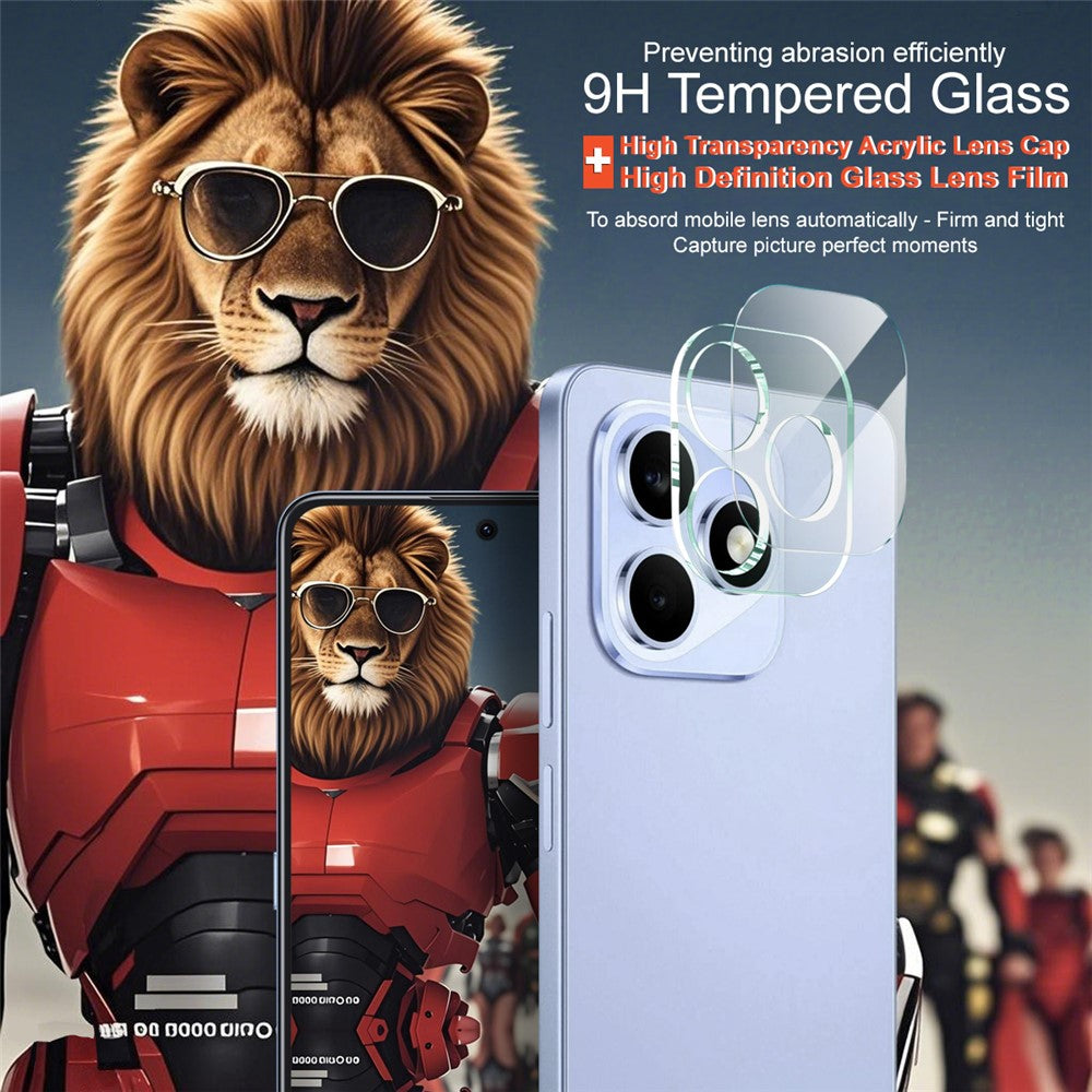 IMAK For Honor X8d 4G Tempered Glass Full Cover Camera Lens Protector + Acrylic Lens Cap