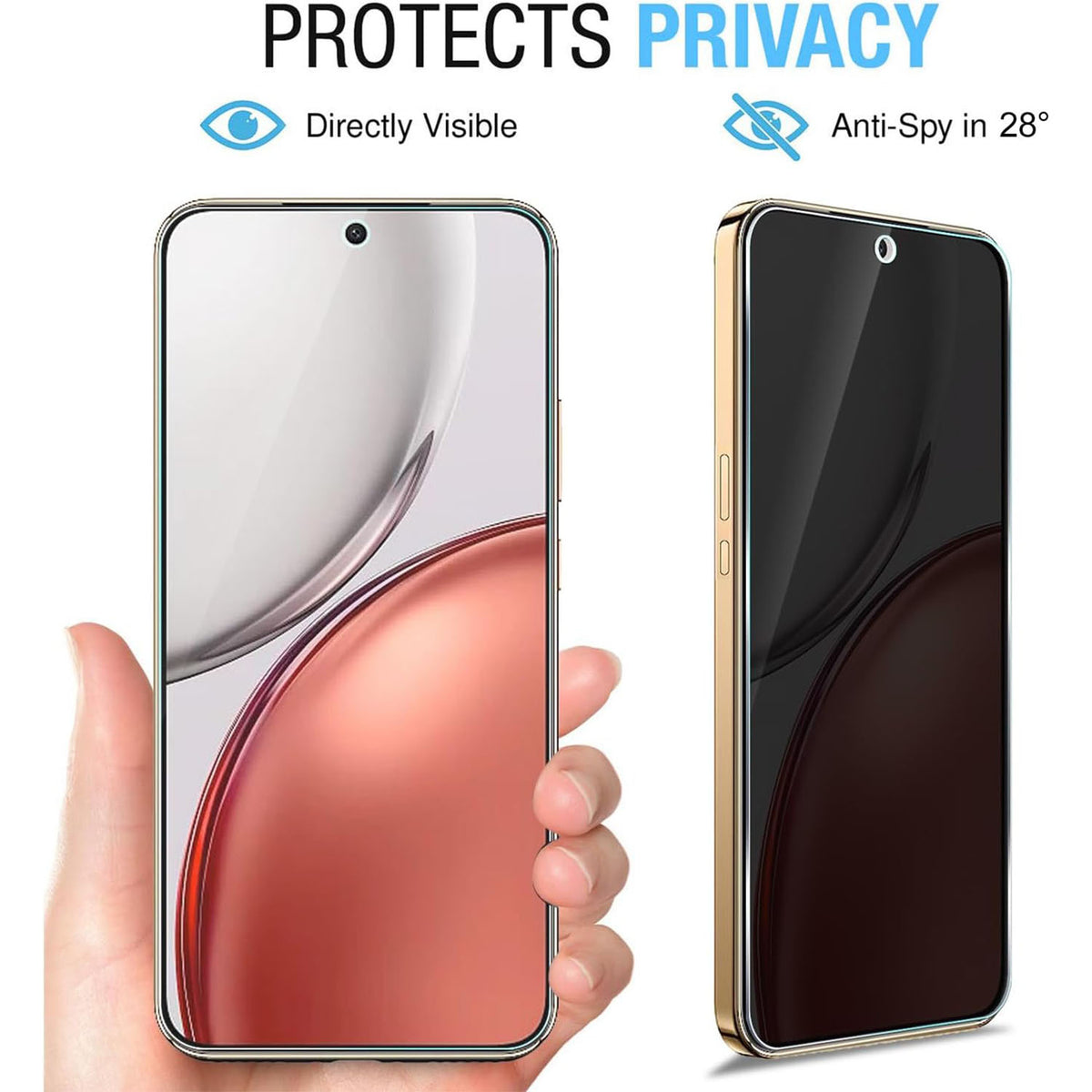 For Honor Power2 5G Anti Spy Privacy Full Screen Protector Black Edge High Aluminium-silicon Glass Film