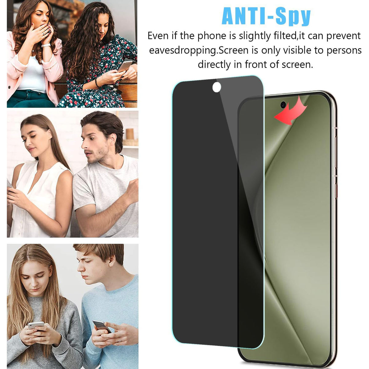 For Huawei nova 15 5G Anti Spy Privacy Full Screen Protector Black Edge High Aluminium-silicon Glass Film