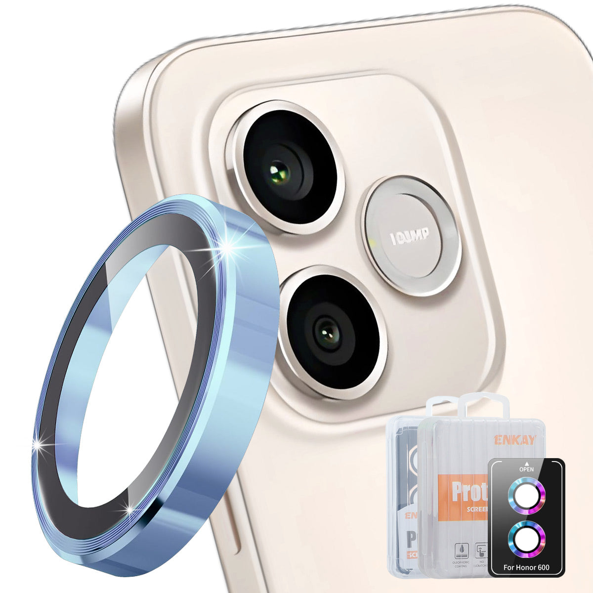 ENKAY HAT PRINCE For Honor 600 5G Camera Lens Protector Metal Ring Lens Film