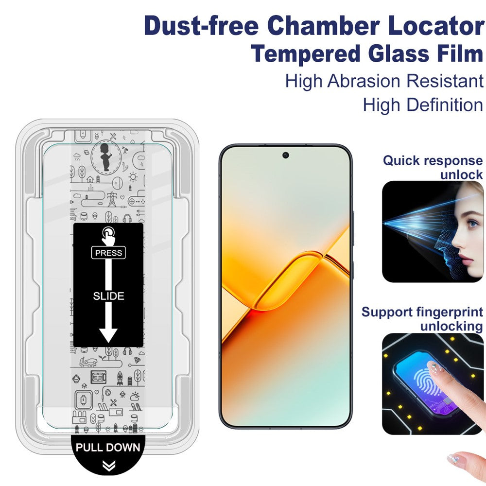 IMAK For Honor Power2 5G by Leica Tempered Glass Screen Protector with Dust-free Installation Tool (Fingerprint Unlock) (Not Complete Coverage)