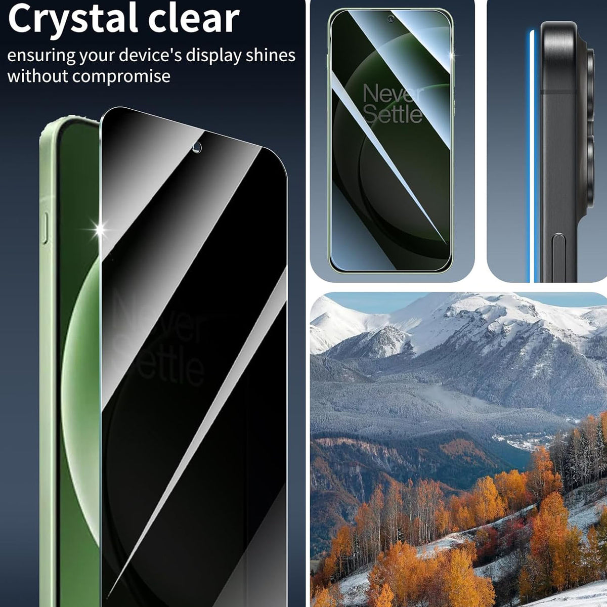 Til OnePlus 15T 5G Anti Spy Privacy Fuld Skærmbeskytter Sort Kant Høj Aluminium-silicium Glasfilm