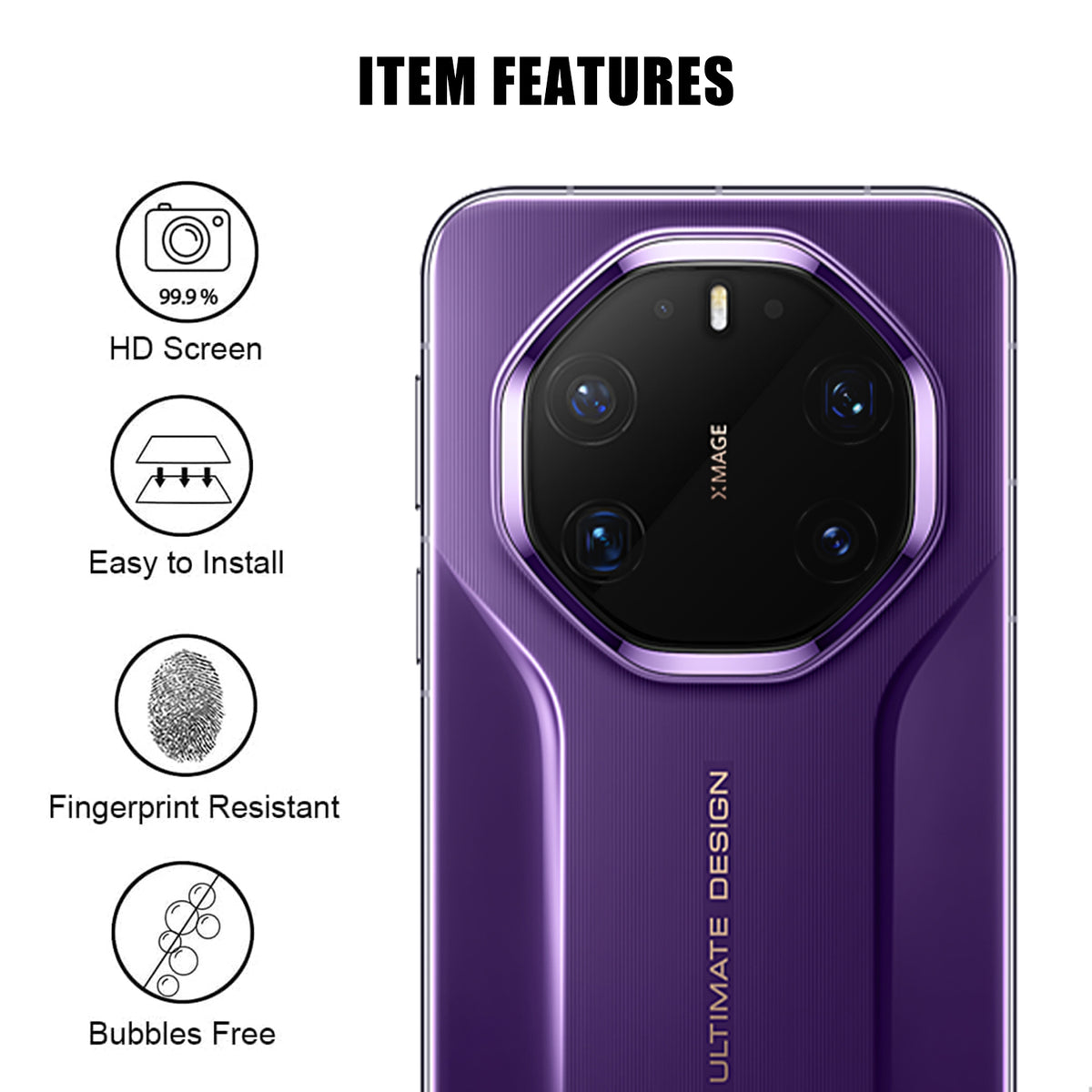For Huawei Mate 80 RS Ultimate Full Cover Camera Lens Protector High Definition Anti Fingerprint AR Tempered Glass Lens Film
