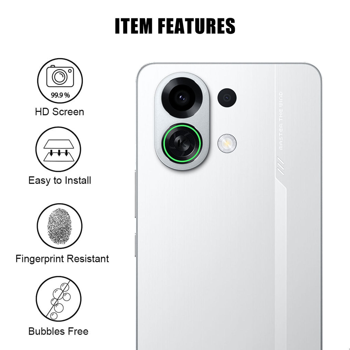 Oppo K13 Turbo 5G / Oppo K13 Turbo Pro 5G fuld kamerlinsebeskyttelse, højopløselig AR-hærdet glaslinsefilm, fingeraftryksafvisende