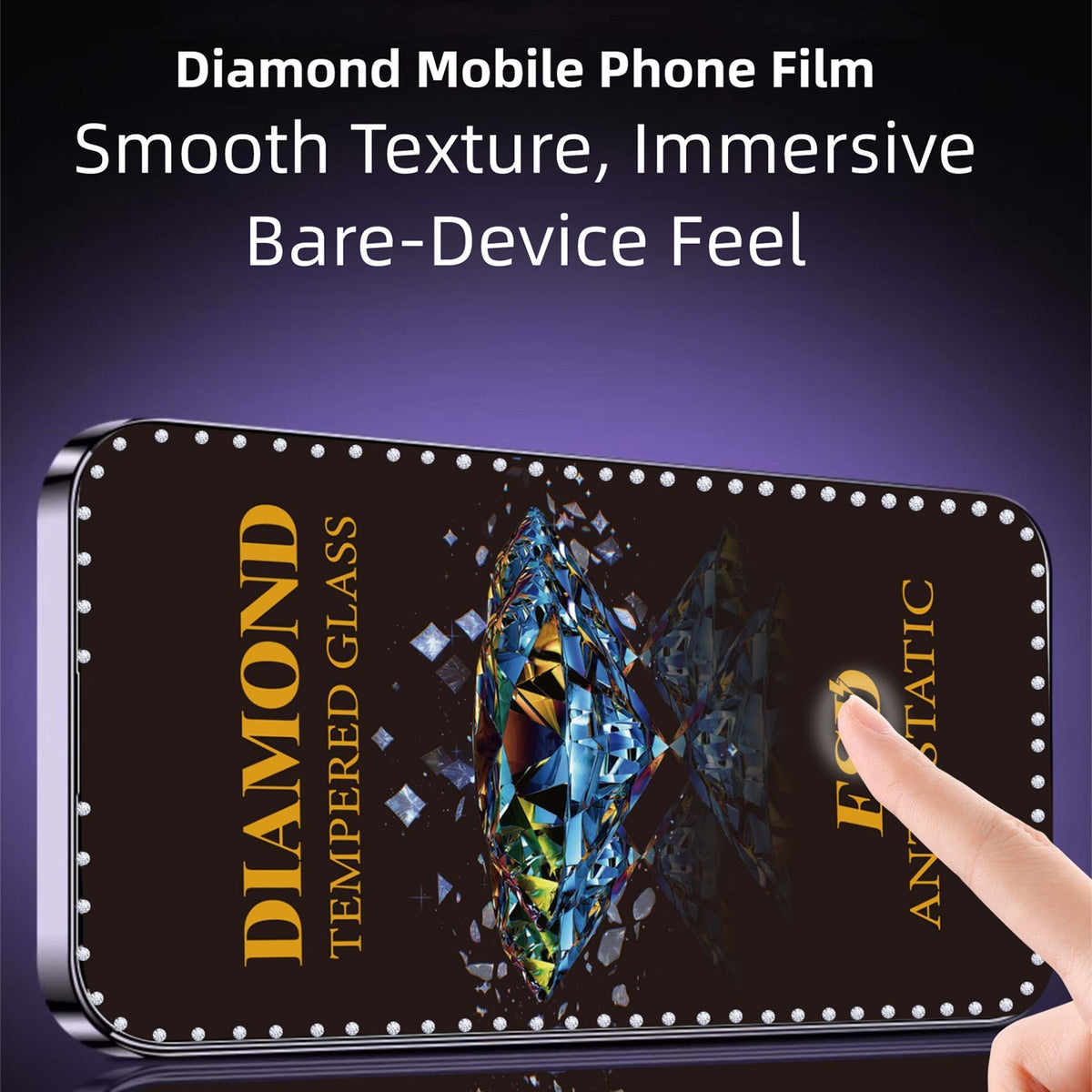For Samsung Galaxy A08 5G / A08 4G / A07 5G / A07 4G 10Pcs Tempered Glass Diamond Silk Printing Full Screen HD Anti-Static Screen Protector