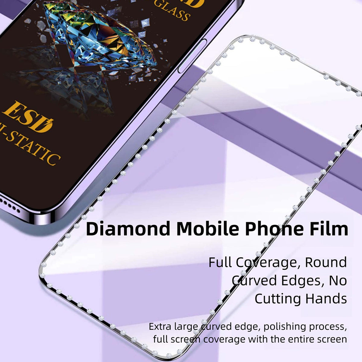 For Samsung Galaxy A08 5G / A08 4G / A07 5G / A07 4G 10Pcs Tempered Glass Diamond Silk Printing Full Screen HD Anti-Static Screen Protector