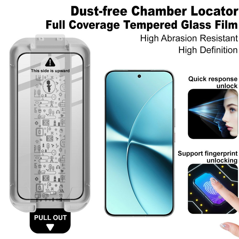 IMAK Tempered Glass For Xiaomi Redmi Turbo 5 5G  /  Poco X8 Pro 5G Full Screen Protector Full Glue Film with Dust-free Installation Tool (Fingerprint Unlock)