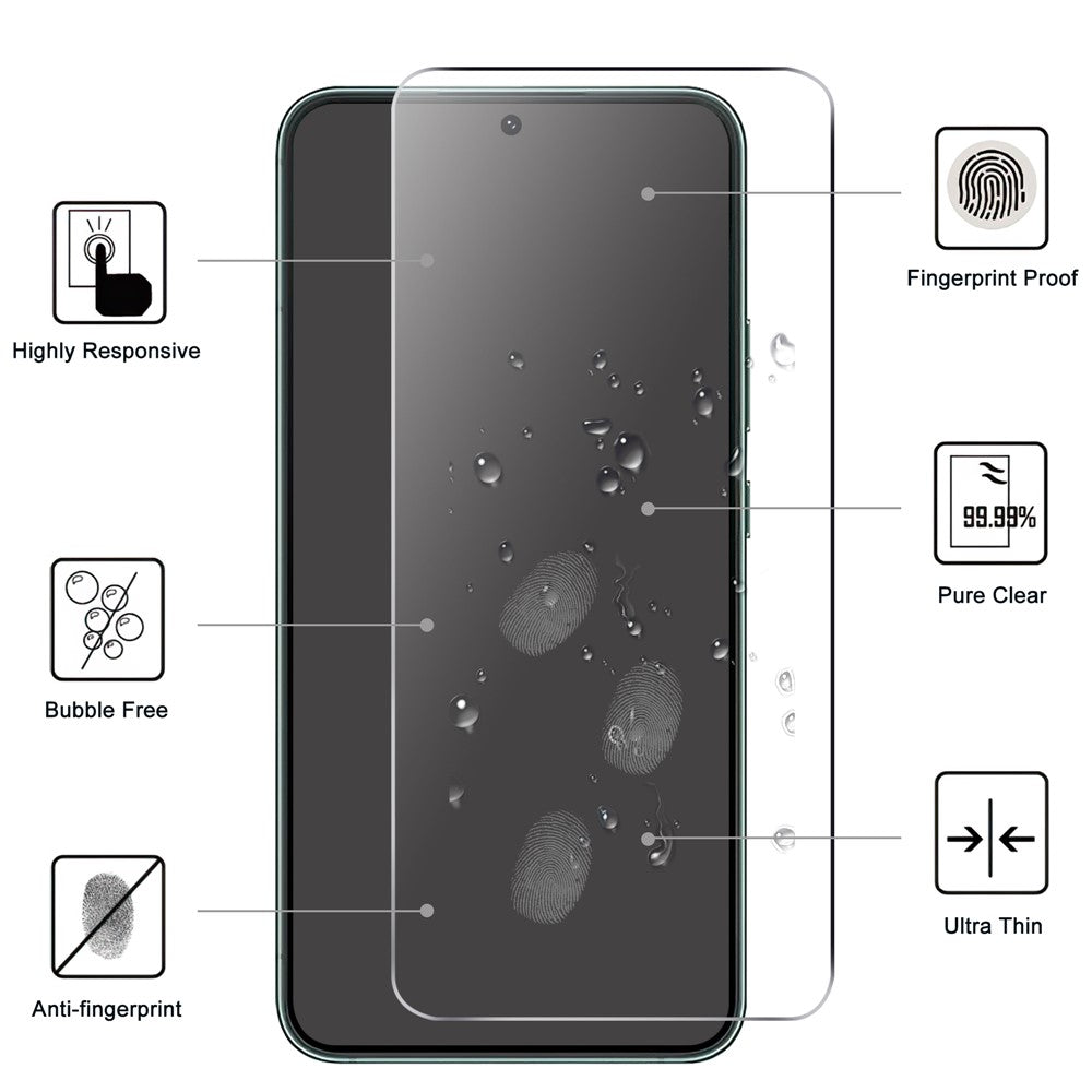 Anti-fingeravtryck HD-skärmskydd för Samsung Galaxy S22+ 5G / S23+ Heltäckande, heltäckande, explosionsskyddande, klar AGC-glasfilm i härdat glas [0,1 mm tjocklek, stöder fingeravtryckslåsning]