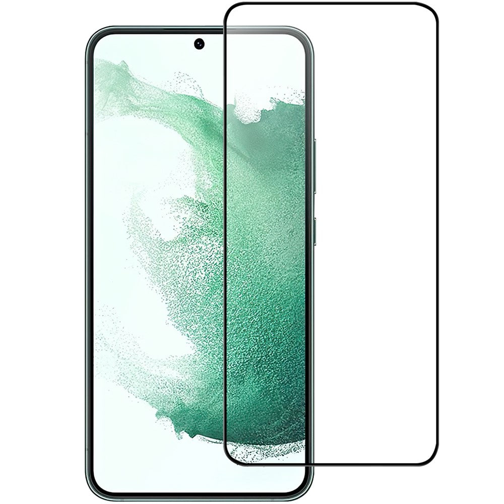 For Samsung Galaxy S22+ 5G / S23+ Full Glue Black Edge Tempered Glass Film Anti-explosion HD Clear Screen Protector (0.1mm Thickness, Support Fingerprint Unlock)