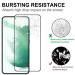 Samsung Galaxy S22+ 5G / S23+ Helhäftande härdat glasfilm med svart kant, explosionsskyddande HD klart skärmskydd (0,1 mm tjocklek, stöder fingeravtryckslåsning)