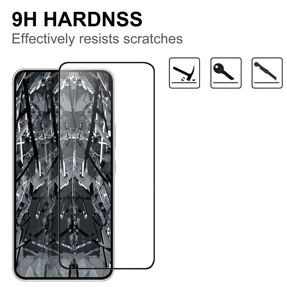 Samsung Galaxy S22 5G / S23 hærdet glas-skærmbeskyttelse i fuld størrelse, sort kant, fuld lim, 9H-hårdhed, splintresikker skærmfilm (0,1 mm tykkelse, understøtter fingeraftrykslåsning)