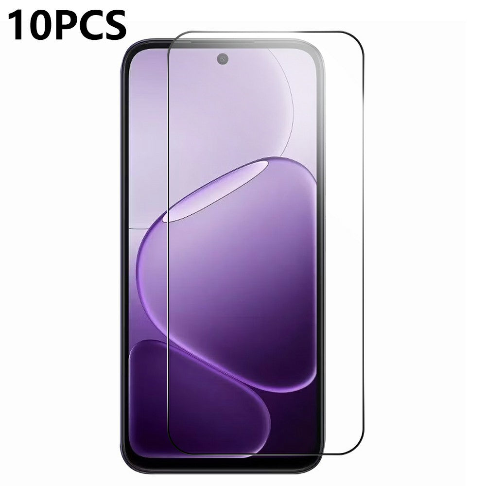 RURIHAI 10 st. högkvalitativ aluminium-kiselglasfilm för Oppo K14 5G / K14x 5G, heltäckande lim, 0,26 mm 2,5D helskärmsskydd