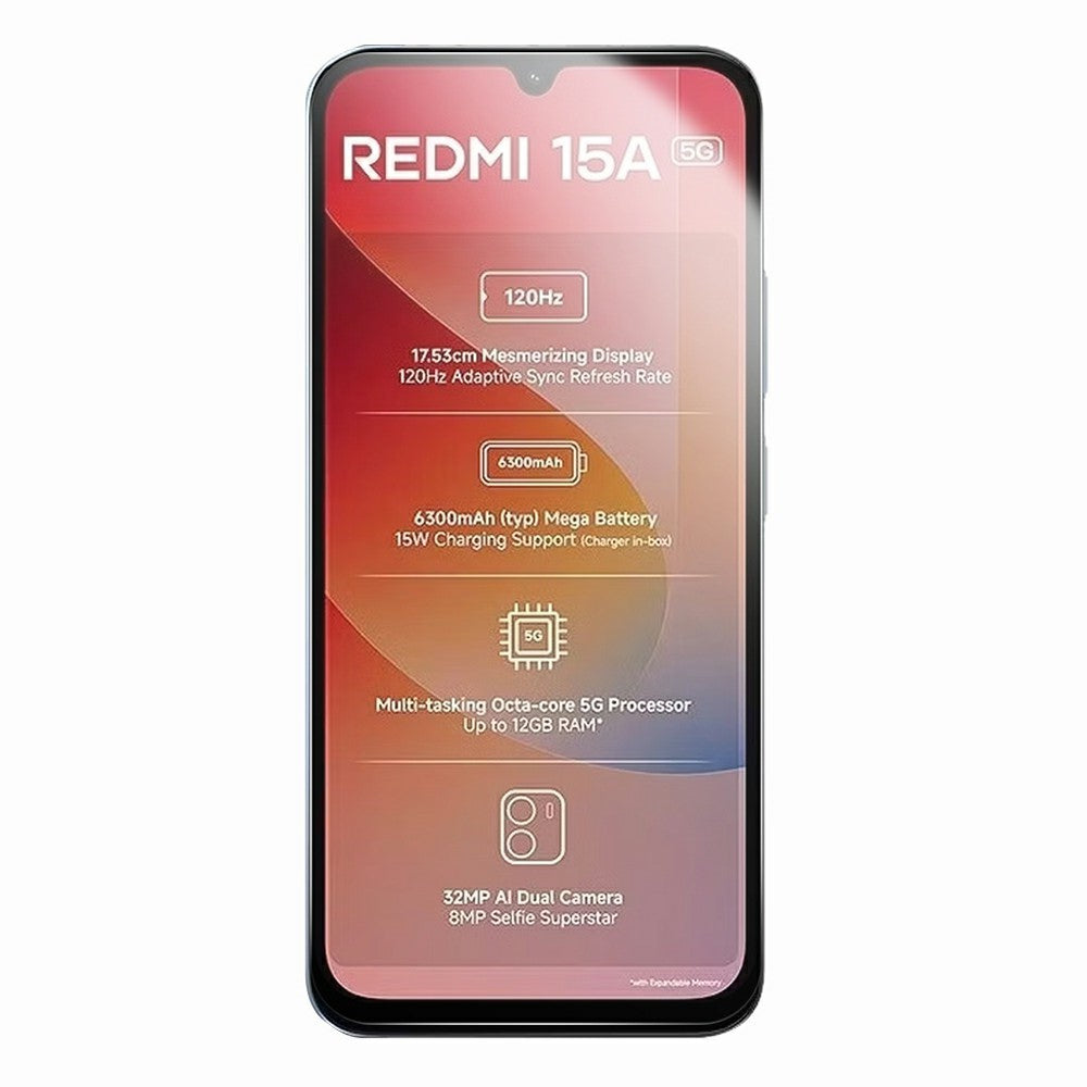 RURIHAI För Xiaomi Redmi 15a 5G Skärmskydd Hög Aluminium-Silikon Glas mobilskärmfilm
