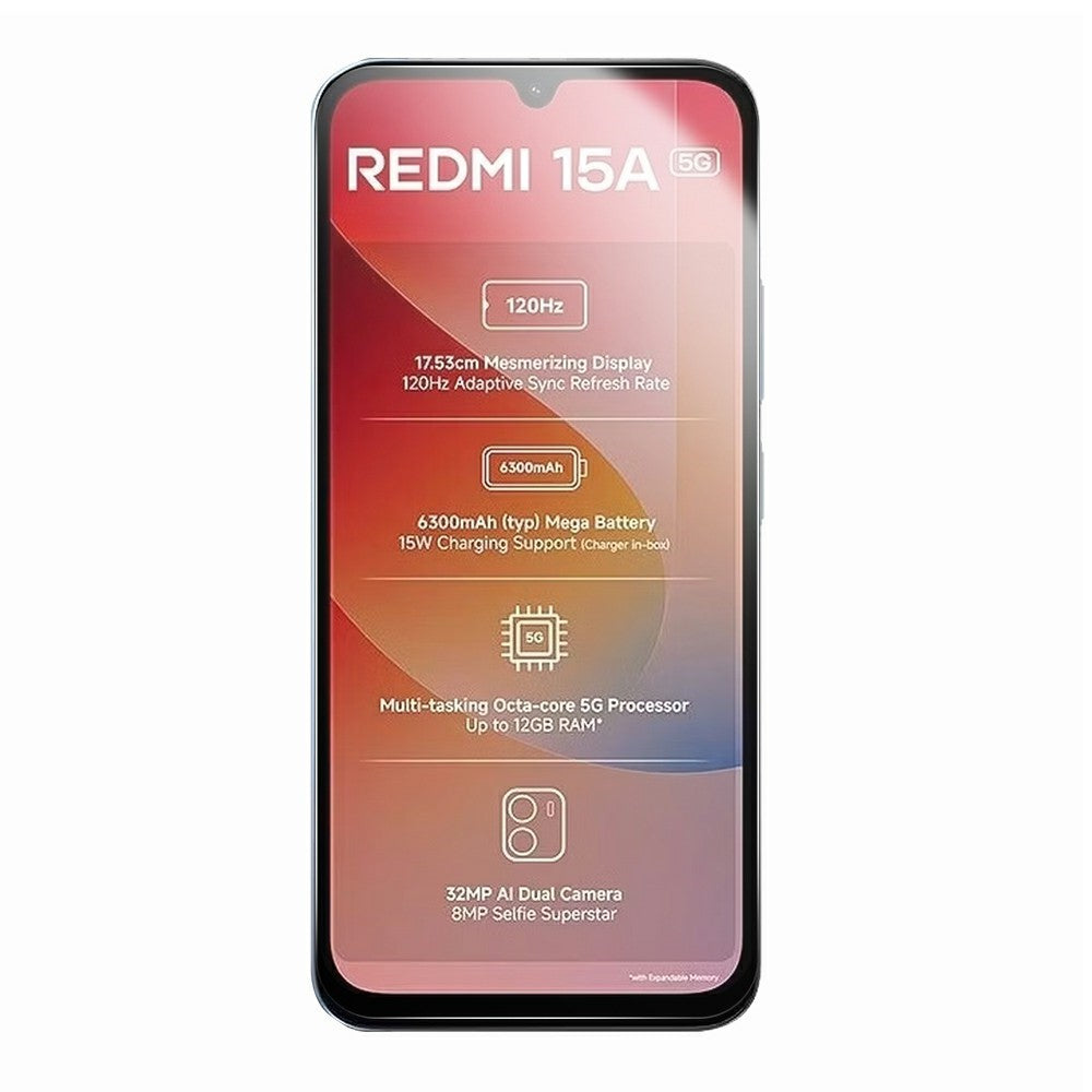 RURIHAI 10 st för Xiaomi Redmi 15a 5G hög aluminium-kisel glasfilm heltäckande lim 0,26 mm 2,5D helskärmsskydd