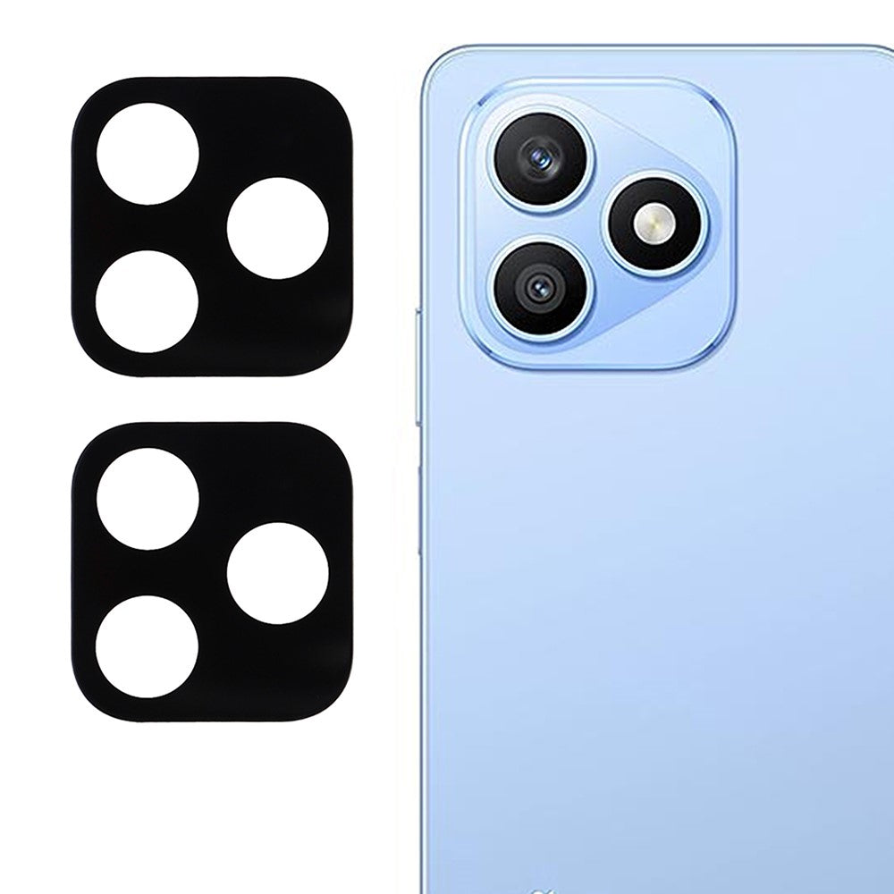 2Pcs For Honor X8d 4G Full Coverage Camera Lens Protector Silk Printing Tempered Glass Lens Film 3D Arc Edge