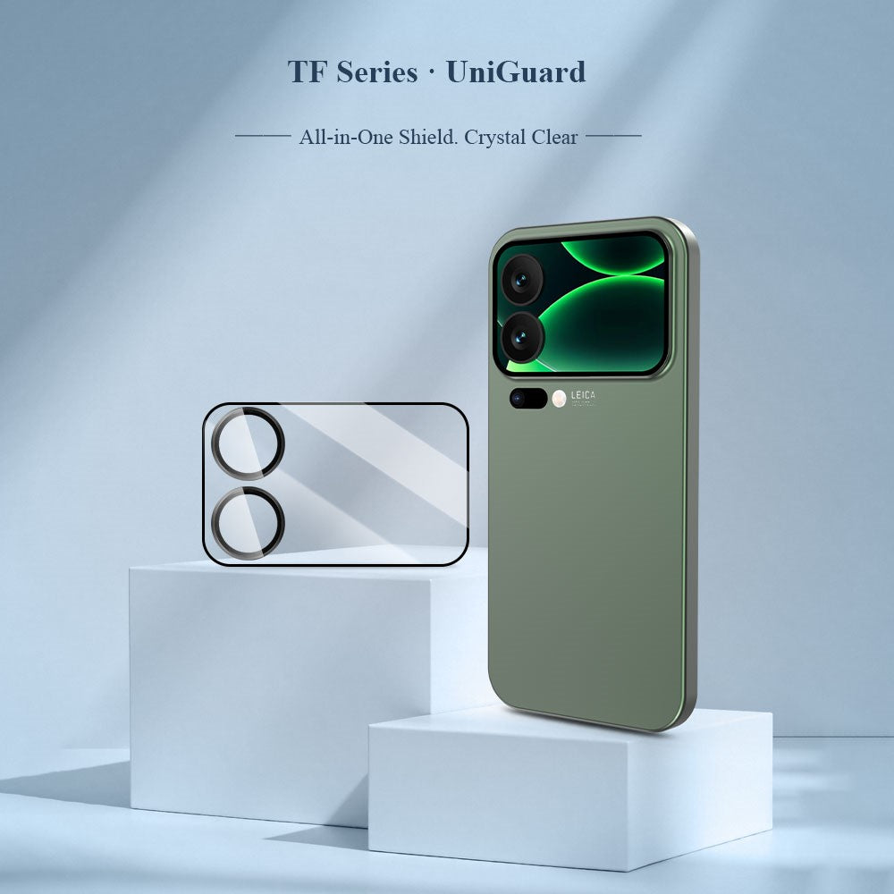 LEREACH kameralinsebeskyttelse til Xiaomi 17 Pro Max med ring af aluminiumslegering, højstyrke aluminium-silikatglas og fuldt dækkende linsefilm
