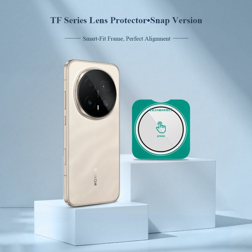 LEREACH For Honor Magic8 Pro 5G Camera Lens Protector Full Cover High Aluminium-silicon Glass Lens Film with Auto-Align Installation Frame