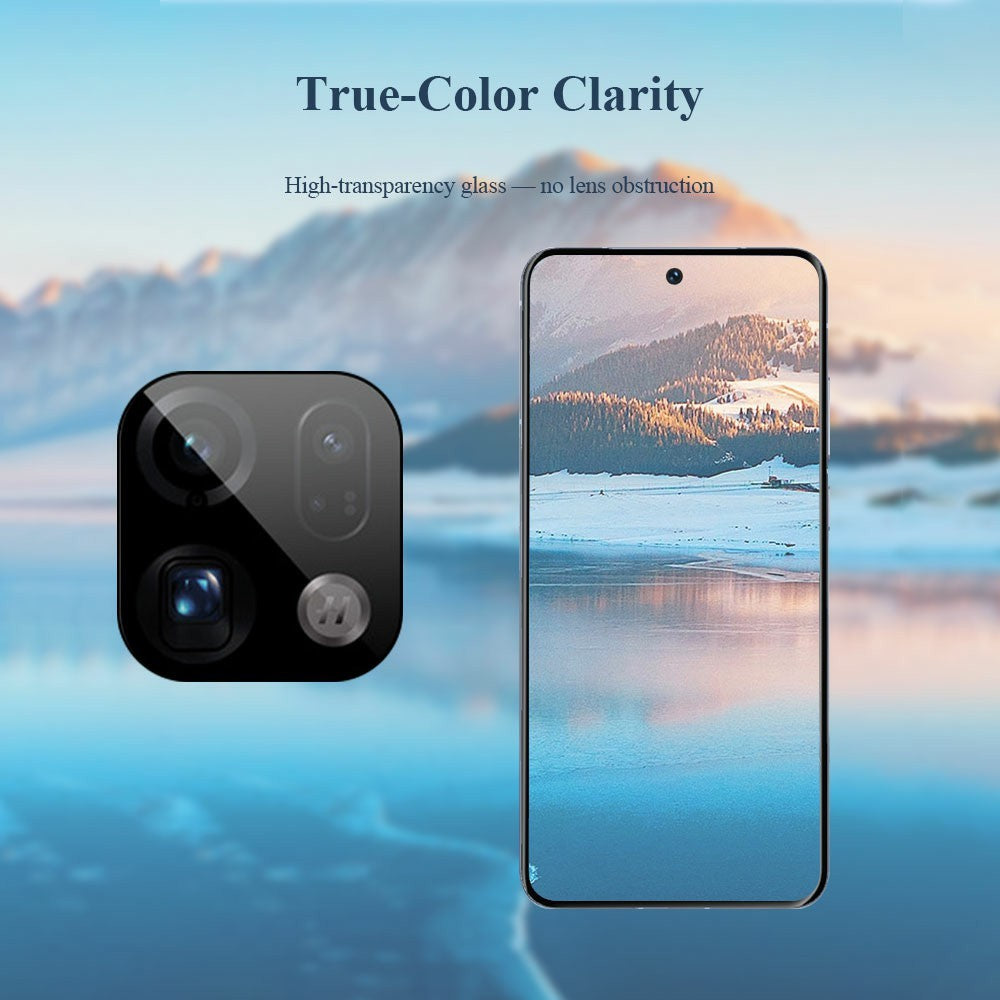 LEREACH För Oppo Find X9 Pro 5G Kameralinsskydd Heltäckande Hög Aluminium-Silicon Glaslinsfilm med Auto-Align Installationsram