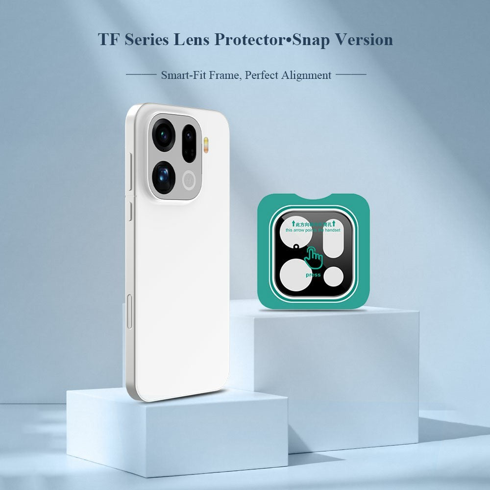 LEREACH 2 kameralinsskydd för Oppo Find X9 Pro 5G, heltäckande linsfilm i höghållfast aluminium-kiselglas med självjusterande installationsram
