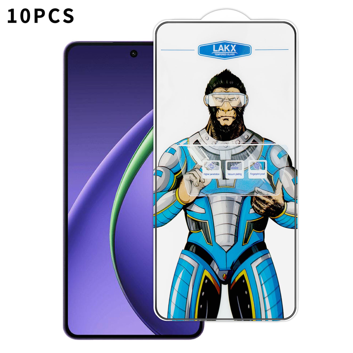 Oppo K13 Turbo 5G / Oppo K13 Turbo Pro 5G 10 st. HD-härdat glas, anti-fingeravtryck, antistatisk, galvaniserad helskärmsskydd