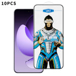 For Oppo Reno13 5G (Global) 10Pcs High Definition Tempered Glass Anti-fingerprint Anti-static Electroplating Full Screen Protector