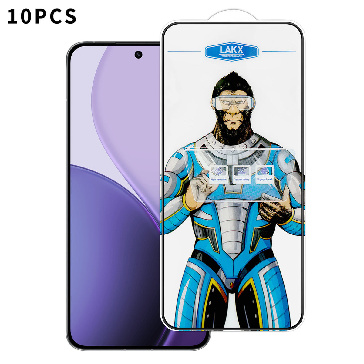 For Oppo Reno14 Pro 5G (Global) 10Pcs High Definition Tempered Glass Anti-fingerprint Anti-static Electroplating Full Screen Protector