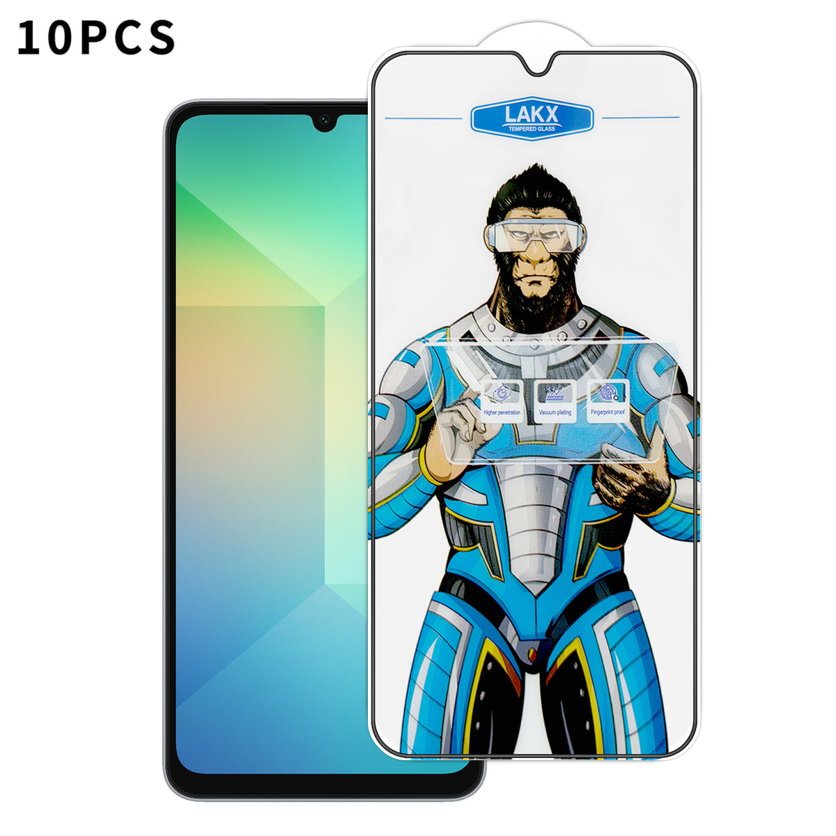 For Samsung Galaxy A06 5G / Galaxy A06 4G 10Pcs High Definition Tempered Glass Anti-fingerprint Anti-static Electroplating Full Screen Protector