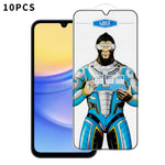 For Samsung Galaxy A15 5G / Galaxy A15 4G 10Pcs High Definition Tempered Glass Anti-fingerprint Anti-static Electroplating Full Screen Protector