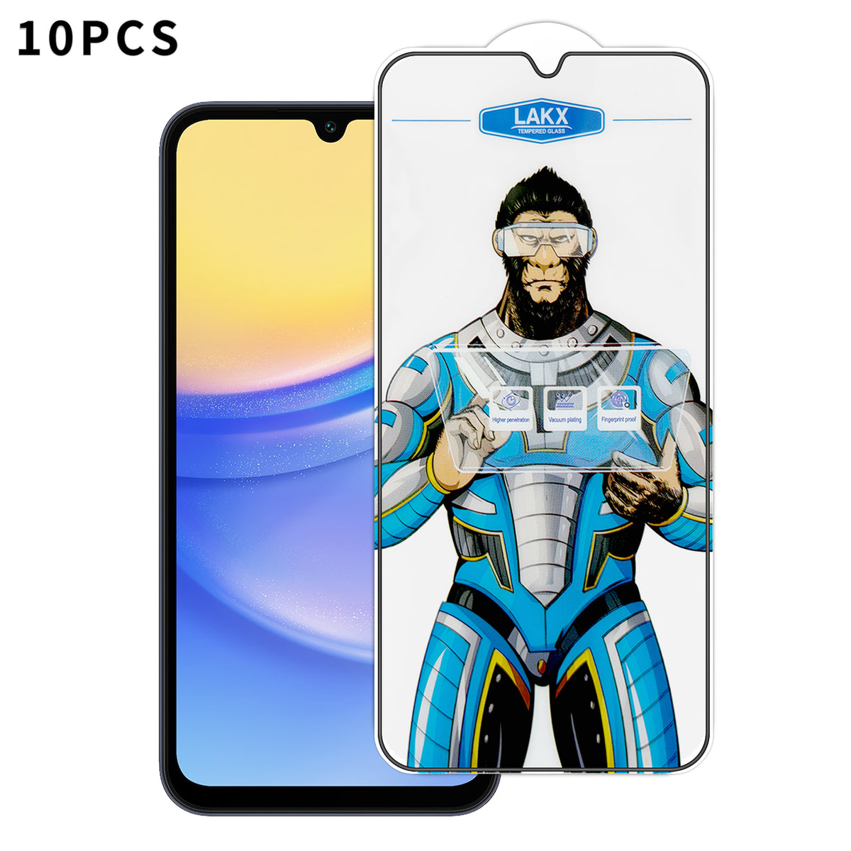 For Samsung Galaxy A15 5G / Galaxy A15 4G 10Pcs High Definition Tempered Glass Anti-fingerprint Anti-static Electroplating Full Screen Protector