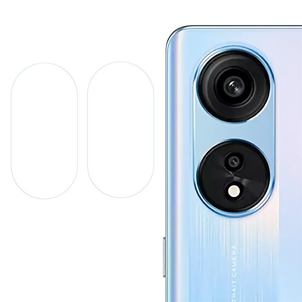 2Pcs / Set Clear Camera Lens Protector for Oppo A1 Pro 5G / Reno8 T 5G / A98 5G / F23 5G , Scratch-resistant Tempered Glass 2.5D Arc Edge Back Camera Lens Cover Film