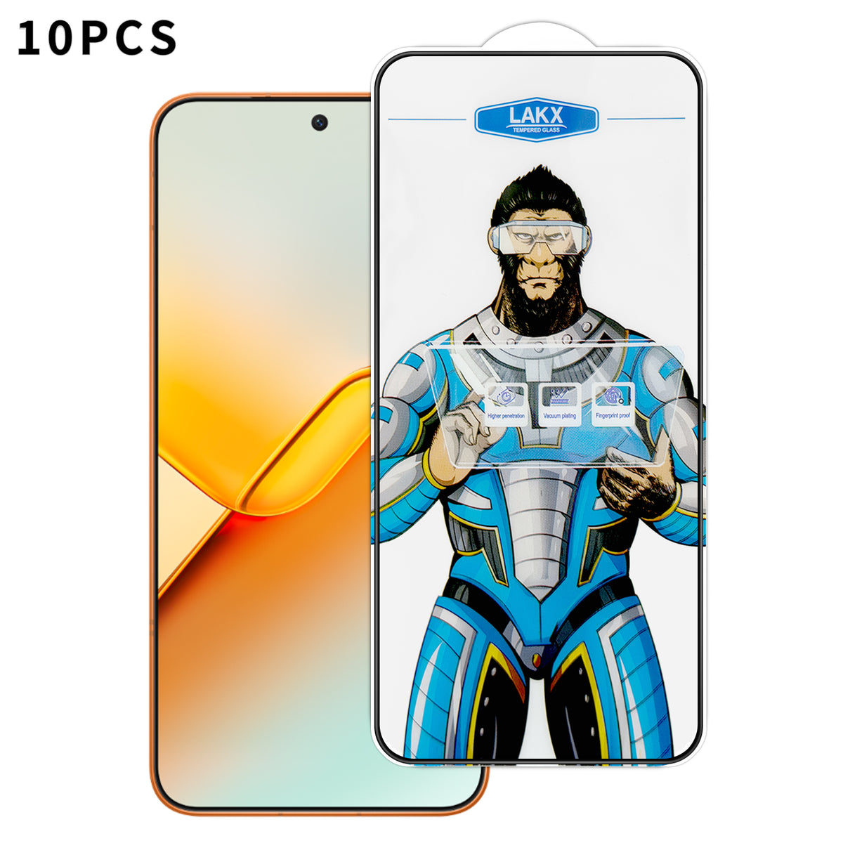 For Honor Power2 5G 10Pcs High Definition Tempered Glass Anti-fingerprint Anti-static Electroplating Full Screen Protector
