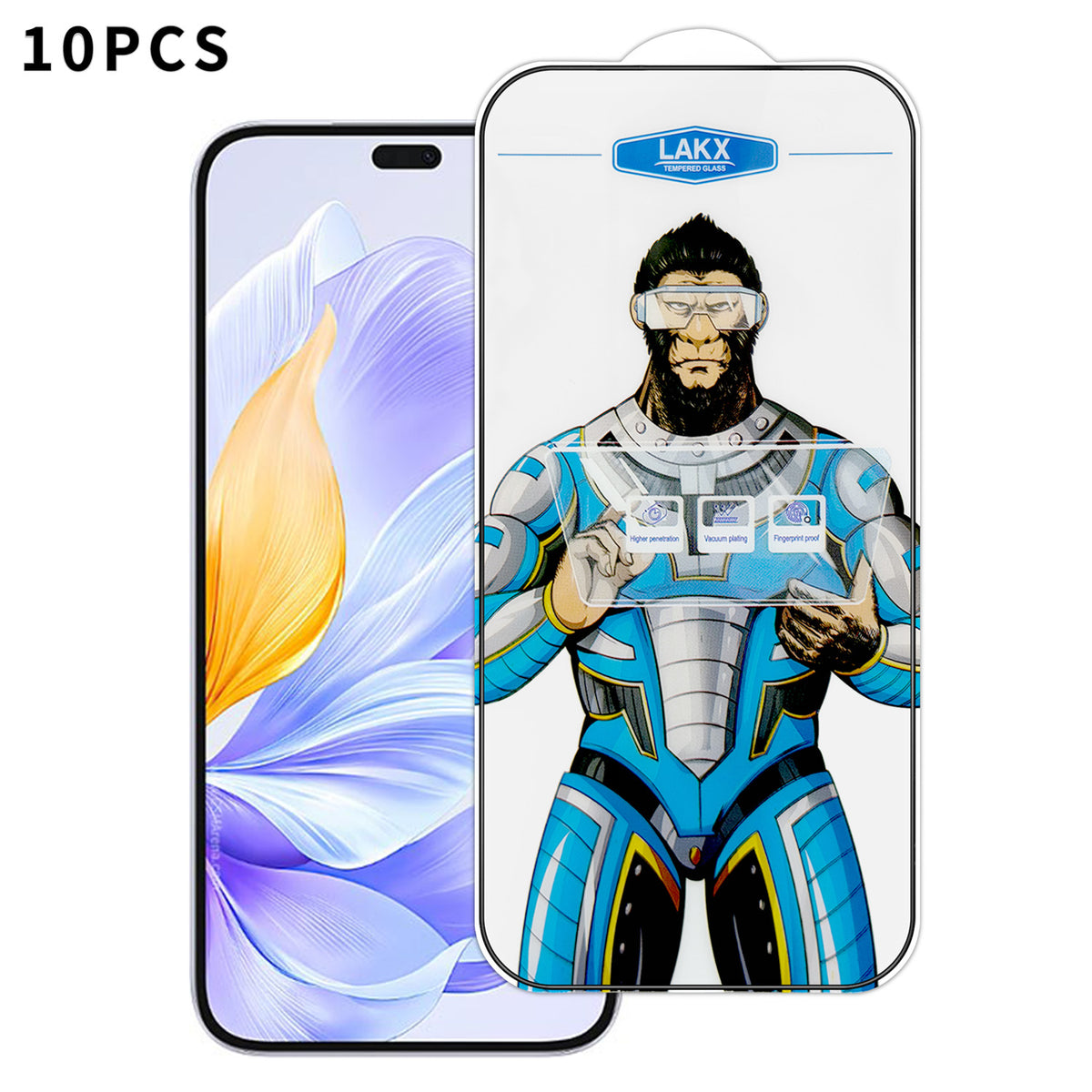 For Honor X60i 5G 10Pcs High Definition Tempered Glass Anti-fingerprint Anti-static Electroplating Full Screen Protector