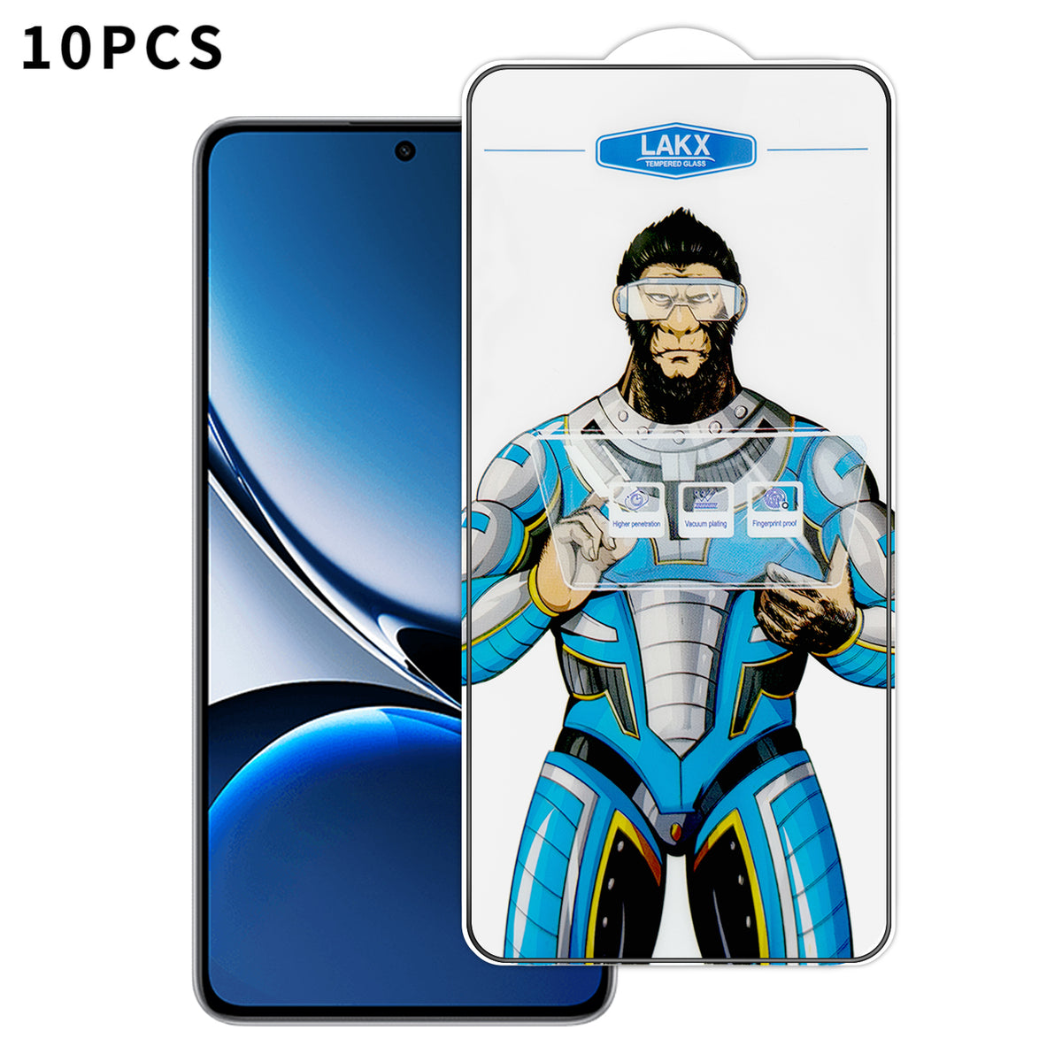 For Xiaomi Redmi Turbo 4 5G 10Pcs High Definition Tempered Glass Anti-fingerprint Anti-static Electroplating Full Screen Protector