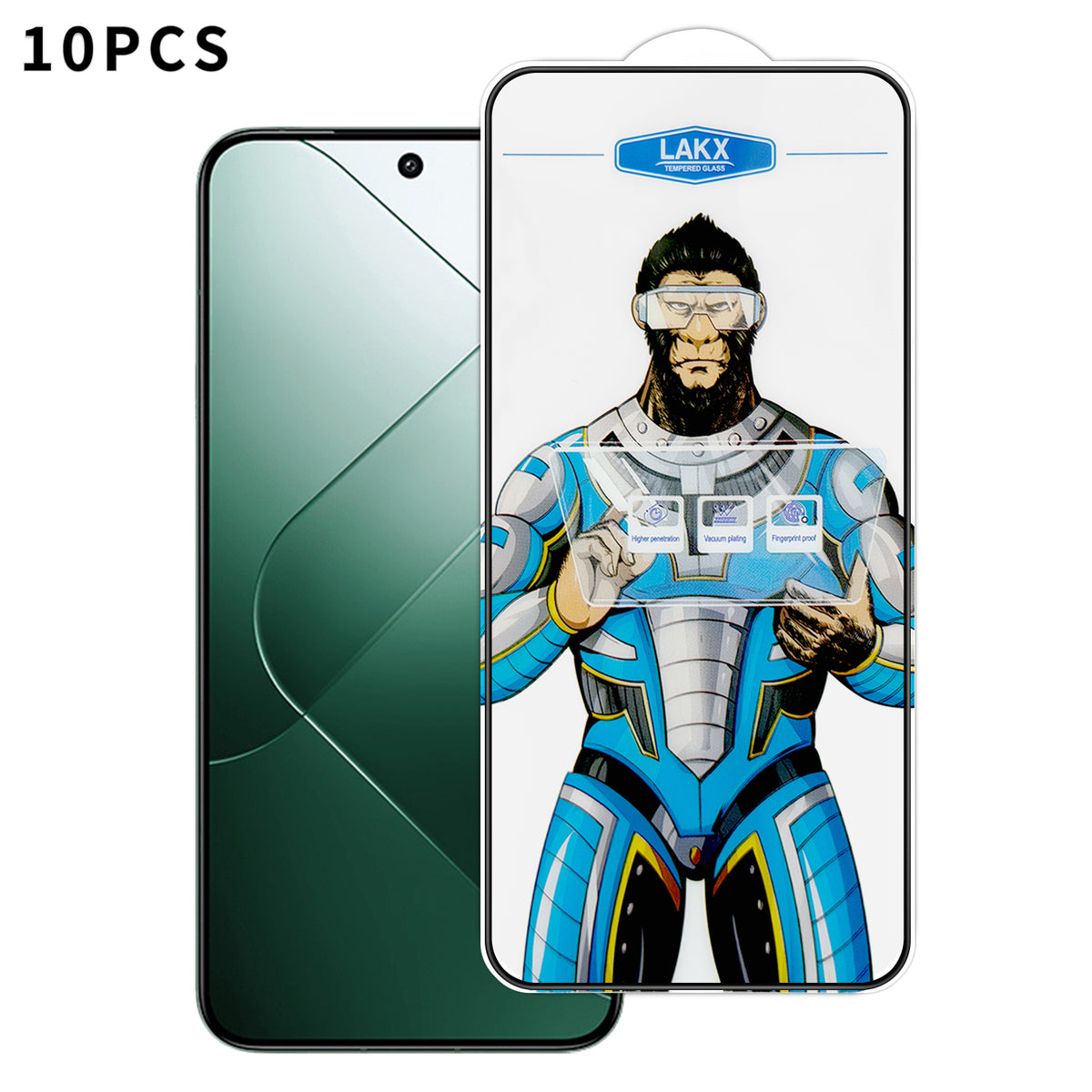For Xiaomi 14 10Pcs High Definition Tempered Glass Anti-fingerprint Anti-static Electroplating Full Screen Protector