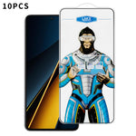 For Xiaomi Poco X6 Pro 5G 10Pcs High Definition Tempered Glass Anti-fingerprint Anti-static Electroplating Full Screen Protector