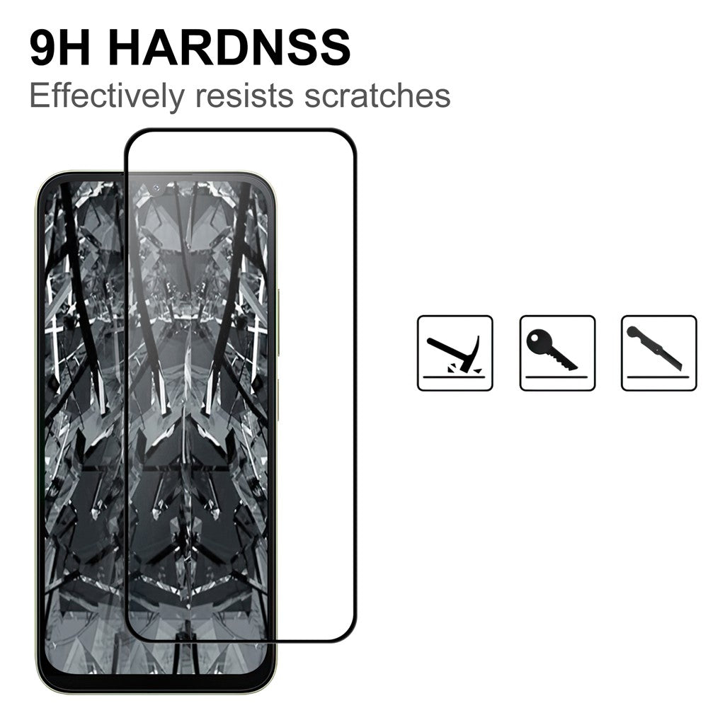 AGC Tempered Glass Film For Xiaomi Poco C85x 5G / Redmi A7 Pro 4G (171.56mm) / Redmi A7 Pro 5G Black Edge Full Glue Full Coverage Screen Protector