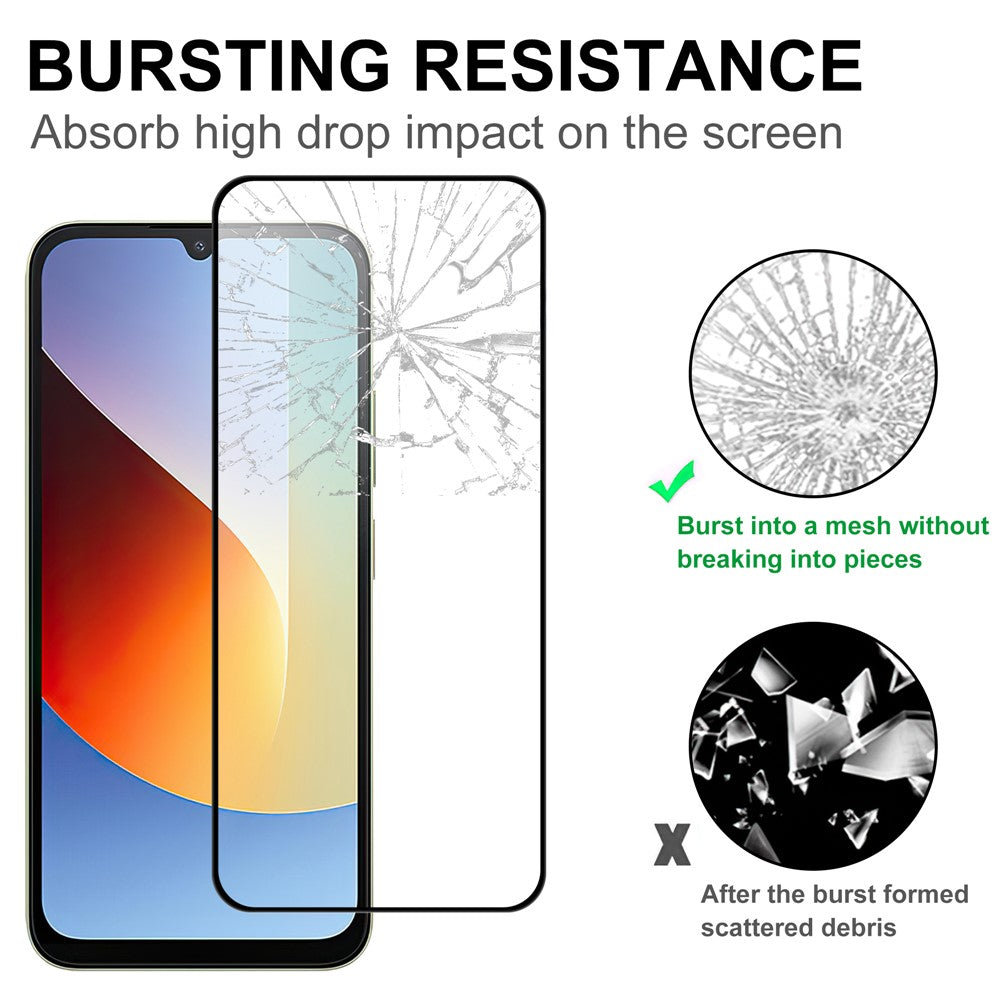 AGC Tempered Glass Film For Xiaomi Poco C85x 5G / Redmi A7 Pro 4G (171.56mm) / Redmi A7 Pro 5G Black Edge Full Glue Full Coverage Screen Protector