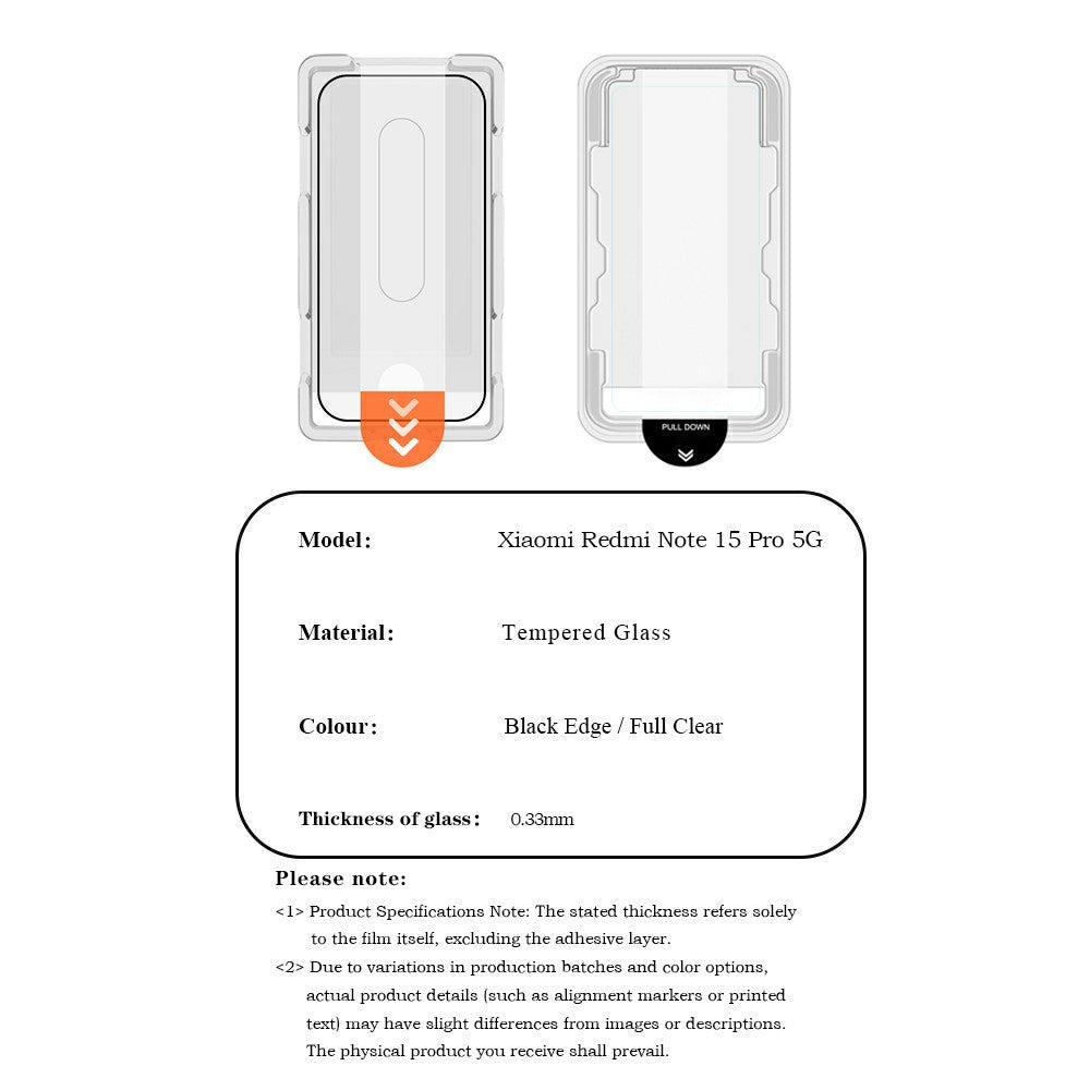LEREACH til Xiaomi 15T, hærdet glas-skærmbeskyttelse i fuld størrelse, anti-fingeraftryksfilm med støvfrit installationsværktøj