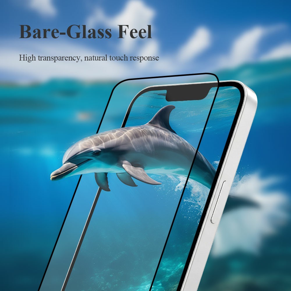 LEREACH For iPhone 17e / 16e Tempered Glass Full Screen Protector Anti-Fingerprint Film with Dust-Free Installation Tool