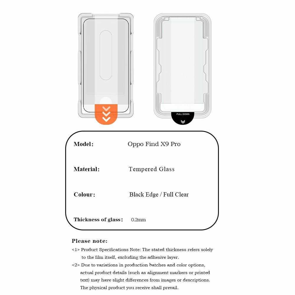 LEREACH 2Pcs For Oppo Find X9s 5G / Find X9 5G Tempered Glass Full Screen Protector Anti-Fingerprint Film with Dust-Free Installation Tool