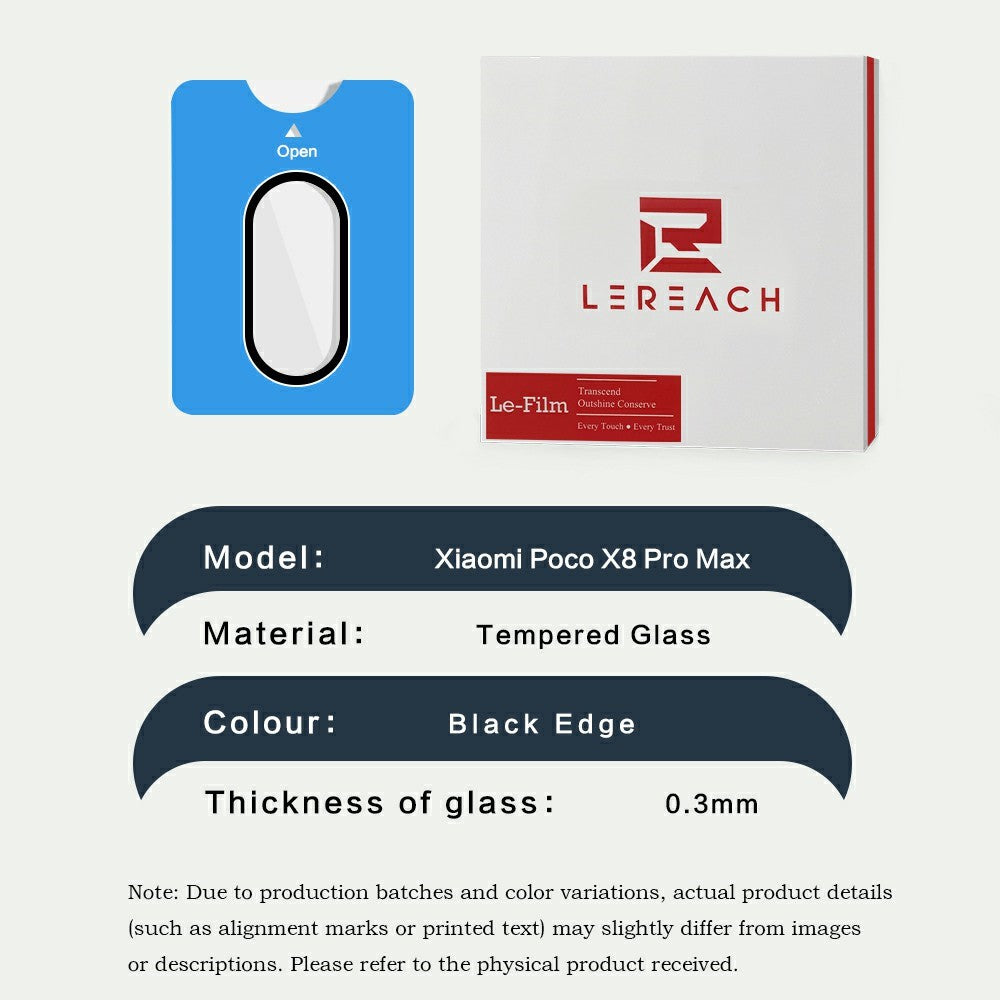 LEREACH 2 st för Xiaomi Redmi Turbo 5 Max 5G Härdat Glas Kameralinsskydd Ultratunn Heltäckande Osynlig Linsfilm