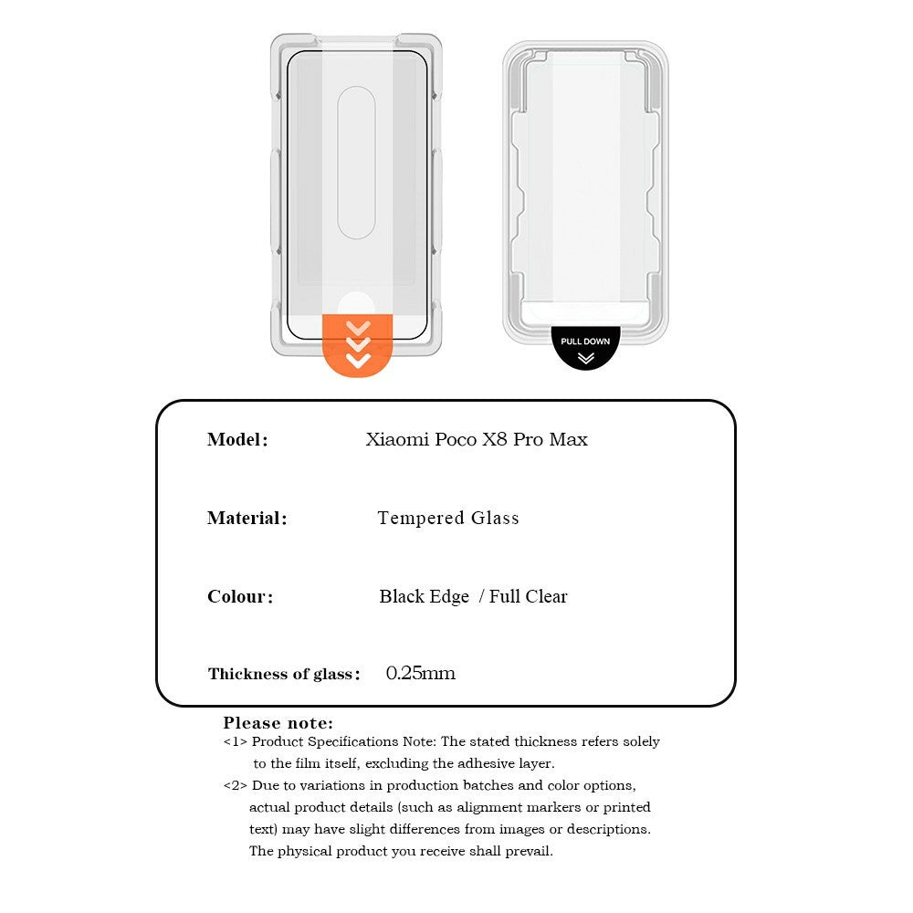 LEREACH 2 st. hærdet glas til Xiaomi Redmi Turbo 5 Max 5G, fuldskærmbeskyttelse med anti-fingeraftryksfilm og støvfri installationsværktøj
