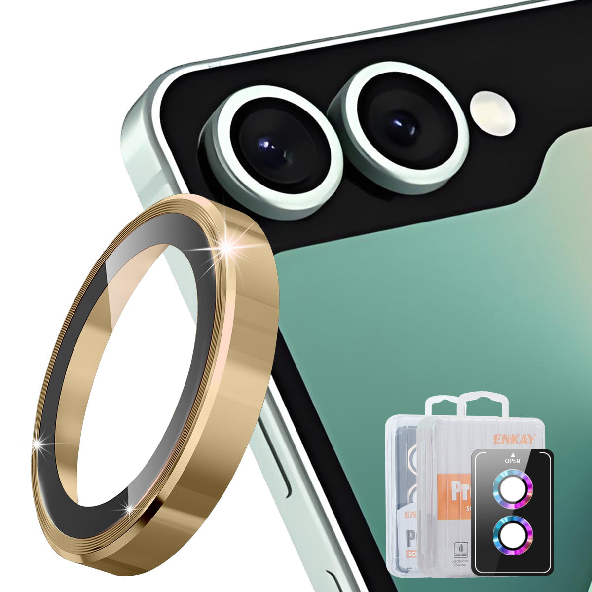 Hat Prince for Samsung Galaxy Z Flip8 Camera Lens Protector ENKAY HAT PRINCE Metal Ring Lens Film