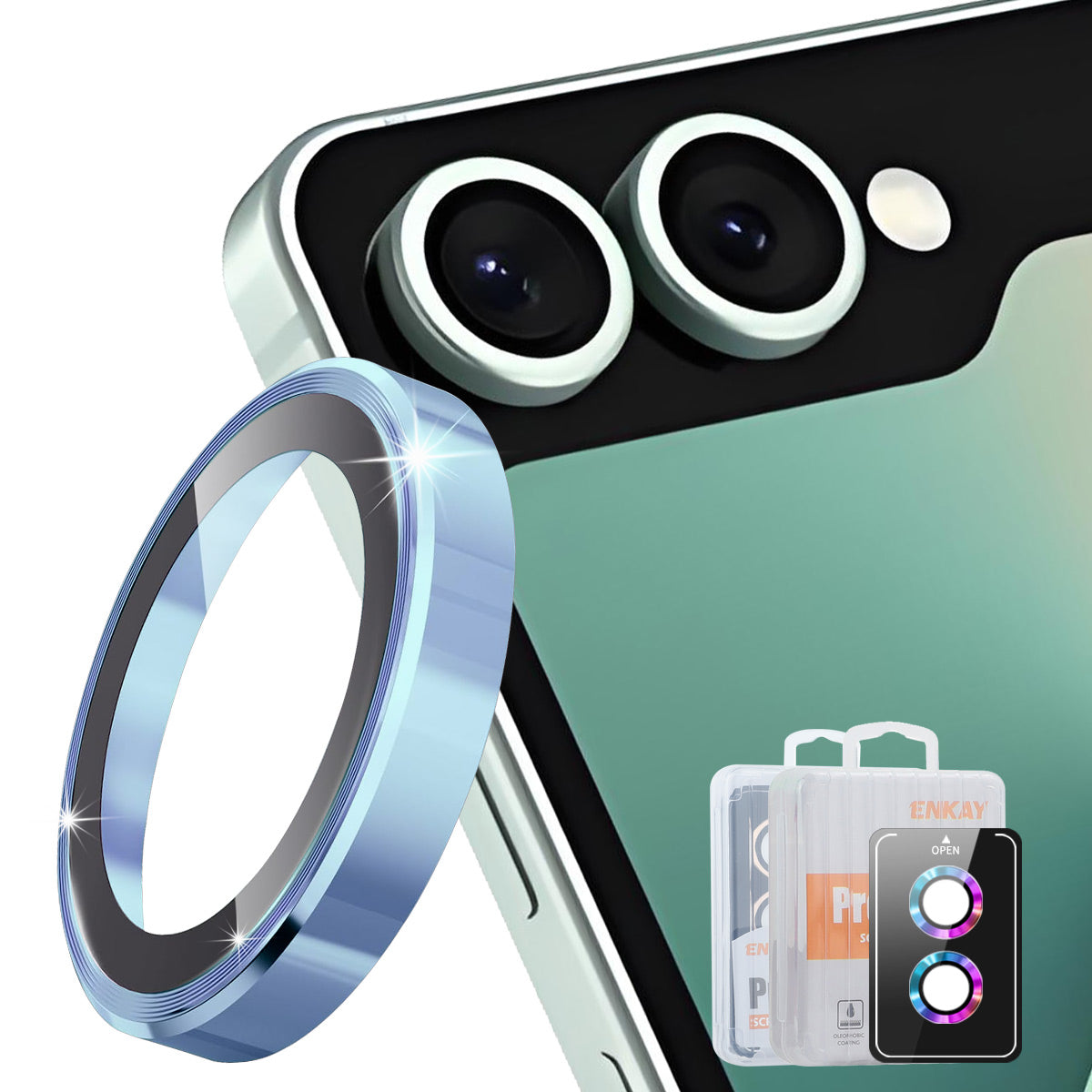 Hat Prince for Samsung Galaxy Z Flip8 Camera Lens Protector ENKAY HAT PRINCE Metal Ring Lens Film