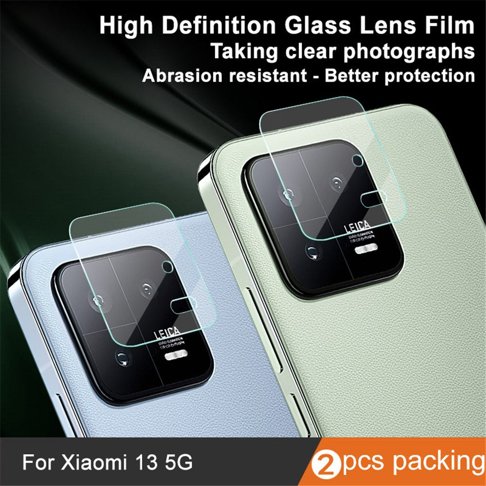 IMAK 2 stk. / sæt kameralinsebeskyttere til Xiaomi 13 5G, hærdet glas, ridsefast og krystalklar film